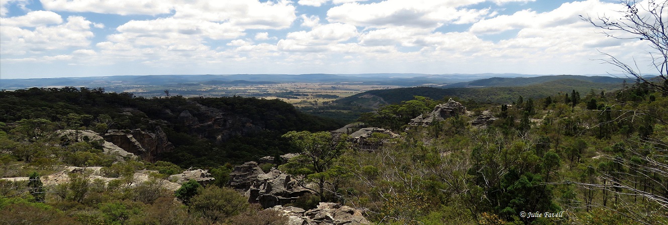 Invincible Trail Western part of GoS SCA aka BBSF Pagoda formations above Invincible Open Cut Mine Cullen Bullen